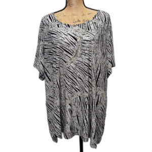 Croft & Barrow Short Sleeve T-Shirt Abstract Printed Slinky Stretch Plus Size 3X